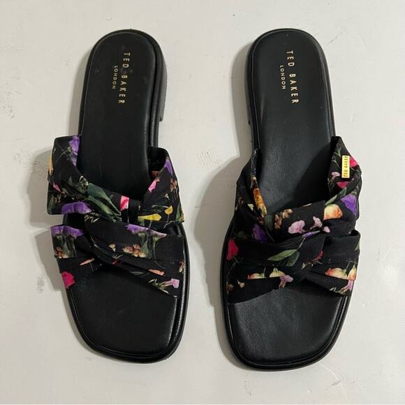 Ted Baker Ashina Floral Print Knot Sandal Size 8.5 - Picture 9 of 13